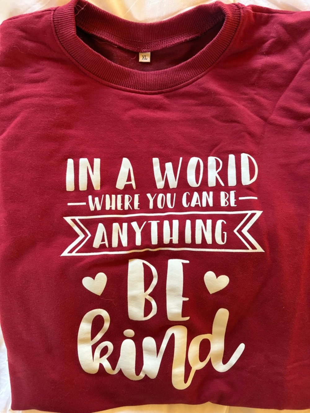 Be Kind Graphic Sweatshirt - Maroon Red